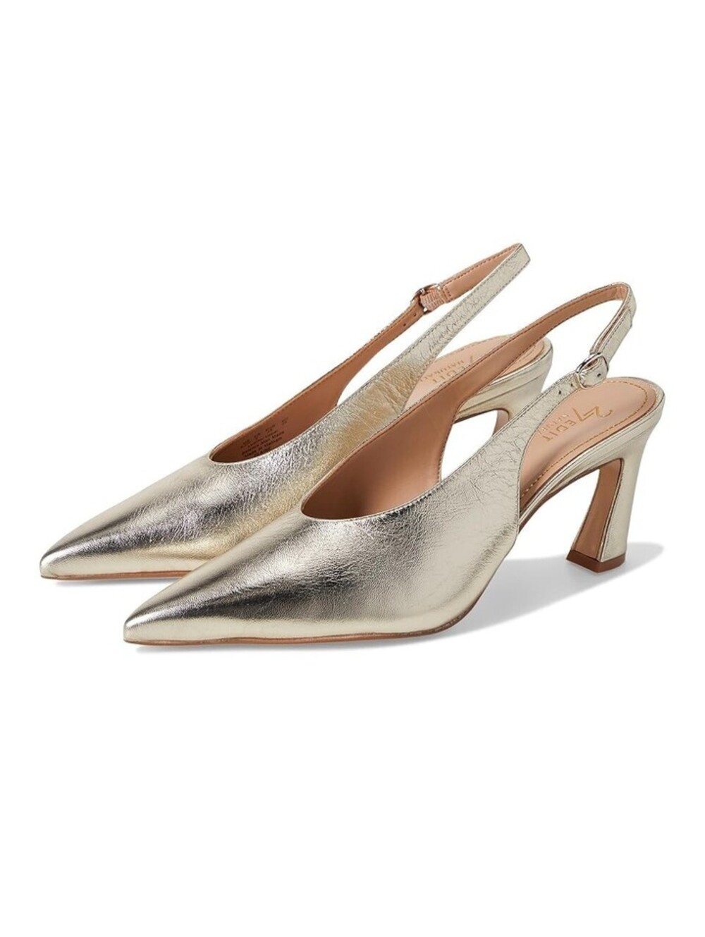 27 EDIT Naturalizer Womens Shoes Elaine Sli Champagne Metallic Leather 6.5M